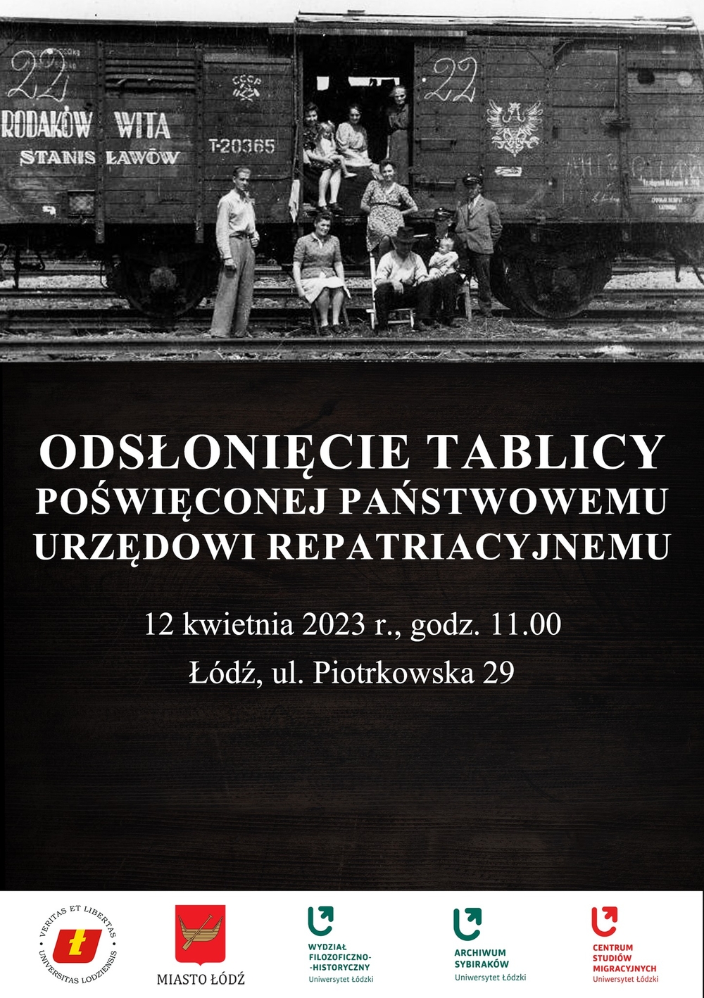 Plakat promujący odsłonięcie tablicy pamiątkowej PUR